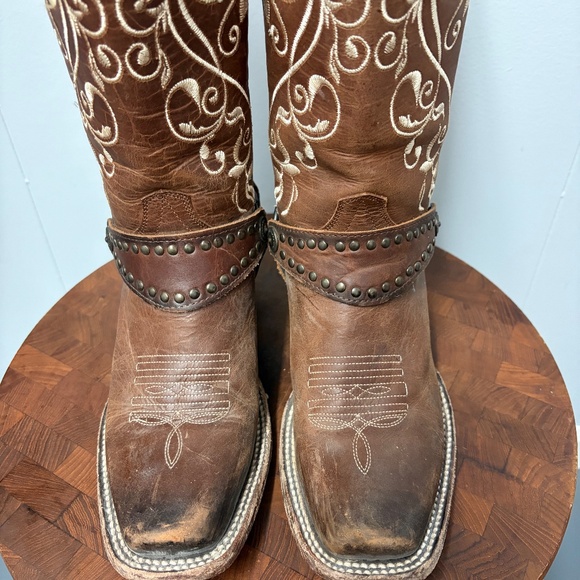 J.B. Dillon Reserve Hazel Embroidered Women's Western Boots BrownLeather Size 8B - Picture 2 of 7
